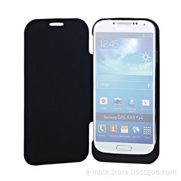 High-end Rubber Painted Power Case for Samsung Galaxy S4, with Leather Cover and Kickstand